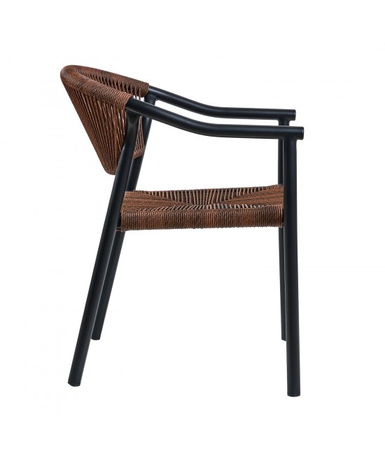 Πολυθρόνα ALOHA καφέ με μαύρο σκελετό 55.5 x 60.5 x 77.5