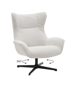 Πολυθρόνα Gossip μπεζ-καφέ 90 x 83 x 104