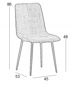 DORA CAPPUCCINO VELVET ΥΦΑΣΜΑ ΚΑΡΕΚΛΑ ΜΕΤΑΛΛΙΚΗ 45X53X86εκ.