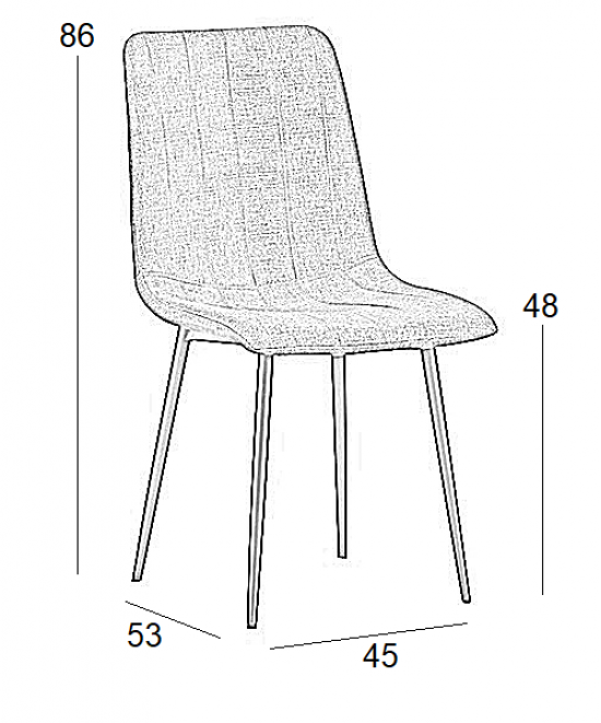 DORA CAPPUCCINO VELVET ΥΦΑΣΜΑ ΚΑΡΕΚΛΑ ΜΕΤΑΛΛΙΚΗ 45X53X86εκ.