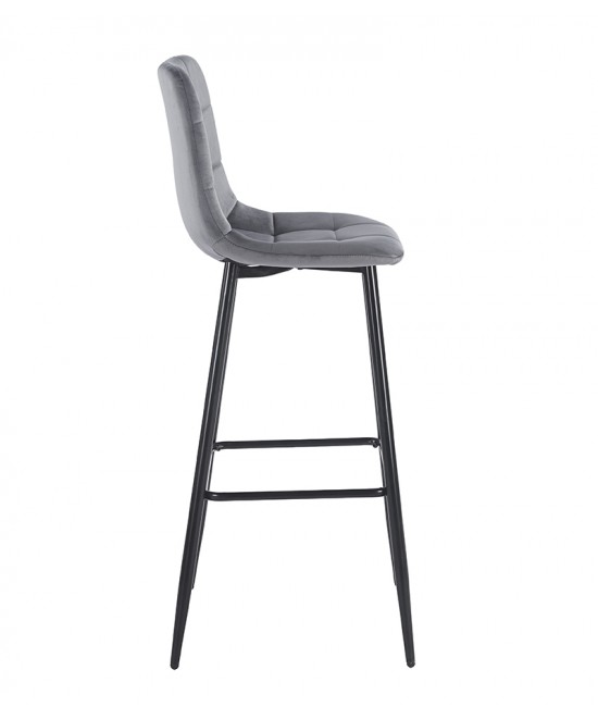 NORA GREY VELVET ΥΦΑΣΜΑ 75εκ. ΣΚΑΜΠΟ ΜΕΤΑΛΛΙΚΟ 45X42X75-110εκ.