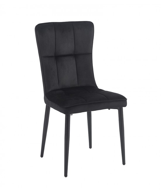 SELIN BLACK VELVET ΥΦΑΣΜΑ ΚΑΡΕΚΛΑ ΜΕΤΑΛΛΙΚΗ 46X54X91εκ.