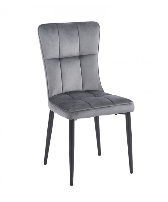 SELIN GREY VELVET ΥΦΑΣΜΑ ΚΑΡΕΚΛΑ ΜΕΤΑΛΛΙΚΗ 46X54X91εκ.