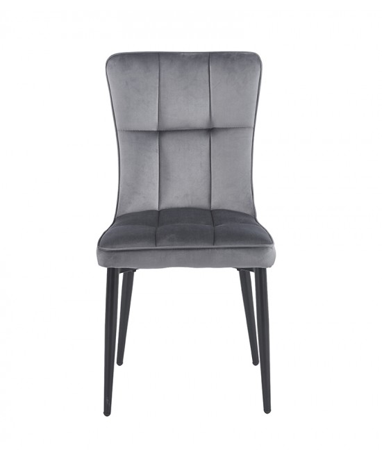 SELIN GREY VELVET ΥΦΑΣΜΑ ΚΑΡΕΚΛΑ ΜΕΤΑΛΛΙΚΗ 46X54X91εκ.