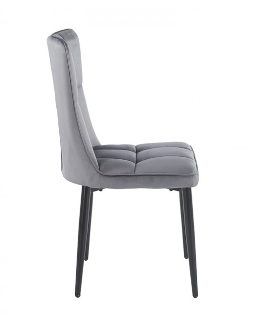 SELIN GREY VELVET ΥΦΑΣΜΑ ΚΑΡΕΚΛΑ ΜΕΤΑΛΛΙΚΗ 46X54X91εκ.
