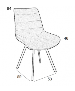 MIRA CAPPUCCINO VELVET ΥΦΑΣΜΑ ΚΑΡΕΚΛΑ ΜΕΤΑΛΛΙΚΗ 53X59X84εκ.