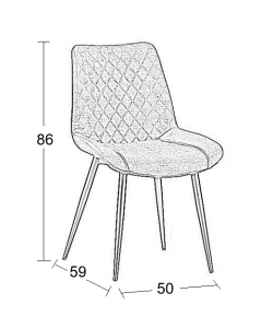 ALESIA L. BEIGE ΥΦΑΣΜΑ ΚΑΡΕΚΛΑ ΜΕΤΑΛΛΙΚΗ 50X59X86εκ.