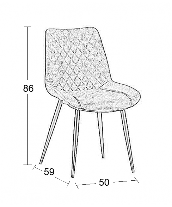 ALESIA L. BEIGE ΥΦΑΣΜΑ ΚΑΡΕΚΛΑ ΜΕΤΑΛΛΙΚΗ 50X59X86εκ.