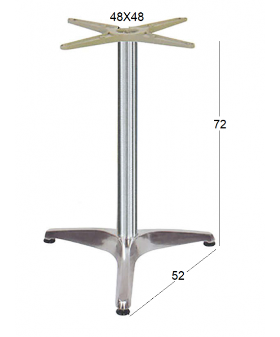 RINA 3ΝΥΧΗ 52Χ52Χ72εκ.(Σ/Ρ)ΒΑΣΗ ΑΛΟΥΜΙΝΙΟΥ ΜΕ ΡΕΓ/ΡΟΥΣ