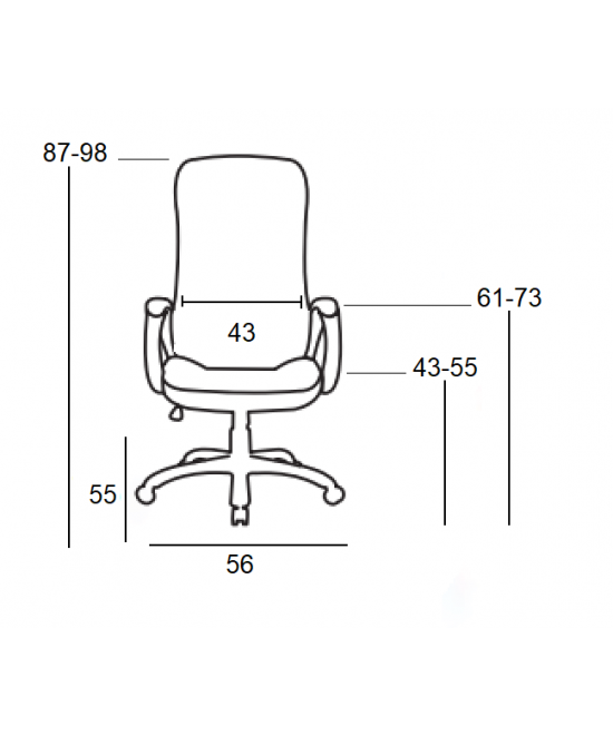 A1100 ΜΑΥΡΗ ΠΟΛΥΘΡΟΝΑ ΓΡΑΦΕΙΟΥ 56Χ55Χ43-87/55-98εκ.