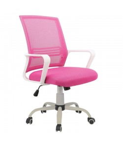 A1600-W ΛΕΥΚΟ/ΡΟΖ MESH ΠΟΛΥΘΡΟΝΑ ΓΡΑΦΕΙΟΥ 61X52.5X43-93/51-102εκ.