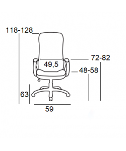 A3250 ΜΑΥΡO PU ΠΟΛΥΘΡΟΝΑ ΓΡΑΦΕΙΟΥ 59Χ63Χ48-118/58-128εκ.