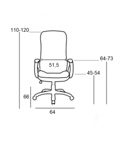 A3500 ΜΑΥΡΗ ΠΟΛΥΘΡΟΝΑ ΓΡΑΦΕΙΟΥ 64Χ66Χ45-110/54-120εκ.