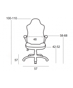 A6130 ΜΑΥΡΟ/ΚΟΚΚΙΝΟ ΠΟΛΥΘΡΟΝΑ ΓΡΑΦΕΙΟΥ 57X57X42-100/52-110εκ.