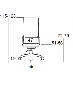 A7800 ΜΑΥΡΗ ΠΟΛΥΘΡΟΝΑ ΓΡΑΦΕΙΟΥ 55Χ59Χ51-115/56-123εκ.