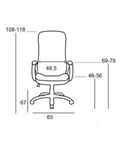 A9150 ΜΑΥΡΗ ΠΟΛΥΘΡΟΝΑ ΓΡΑΦΕΙΟΥ 65X67X46-108/56-118εκ.