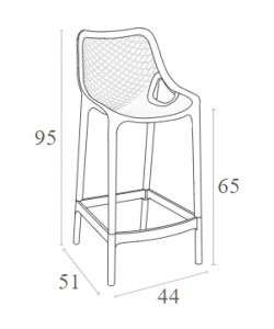 AIR 65εκ ΣΚΑΜΠΟ DARK GREY ΠΟΛ/ΝΙΟΥ 44X51X95εκ.