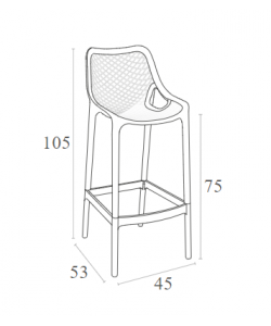 AIR 75εκ. ΣΚΑΜΠΟ WHITE ΠΟΛ/ΝΙΟΥ 45Χ53X105εκ.