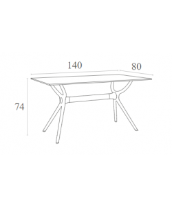 AIR ΤΡΑΠΕΖΙ 140Χ80Χ74εκ. WHITE LAMINATE 12mm