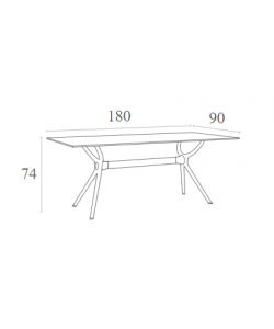 AIR ΤΡΑΠΕΖΙ 180Χ90Χ74εκ. WHITE LAMINATE 12mm AIR ΤΡΑΠΕΖΙ 180Χ90Χ74εκ. WHITE LAMINATE 12mm