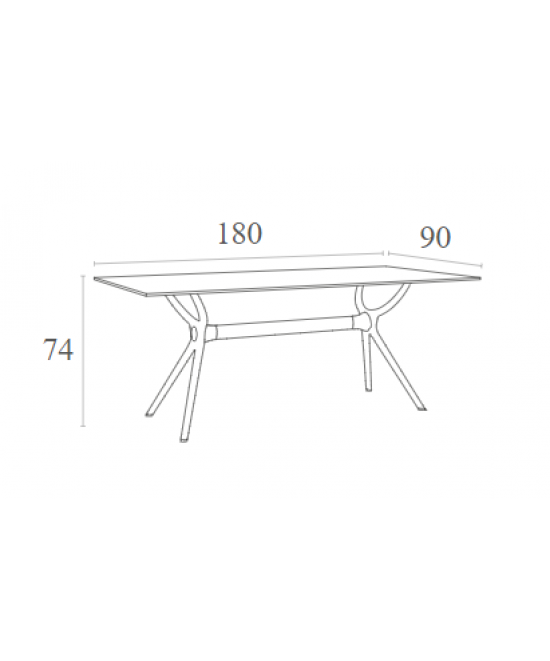 AIR ΤΡΑΠΕΖΙ 180Χ90Χ74εκ. WHITE LAMINATE 12mm