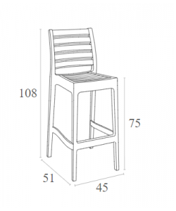 ARES ΣΚΑΜΠΟ ΜΠΑΡ75εκ. BROWN ΠΟΛ/ΝΙΟΥ 45Χ51Χ108εκ.
