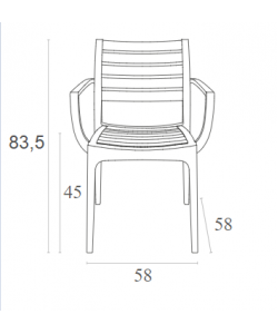 ARTEMIS DARK GREY ΠΟΛΥΘΡΟΝΑ ΠΟΛ/ΝΙΟΥ 58X58X83.5εκ.