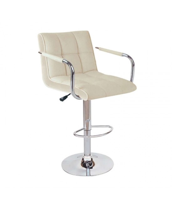 BAR54 CREAM PU(Σ2)ΣΚΑΜΠΟ ΜΕ ΑΜΟΡΤΙΣΕΡ 52X50X112εκ.