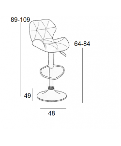 BAR91 BLACK PU(Σ2)ΣKAMΠO ΜΕ ΑΜΟΡΤΙΣΕΡ 48X49X109εκ.