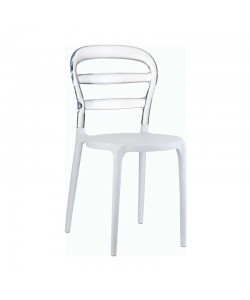 BIBI WHITE/CLEAR TRANSP. ΚΑΡΕΚΛΑ 42X50X85εκ.