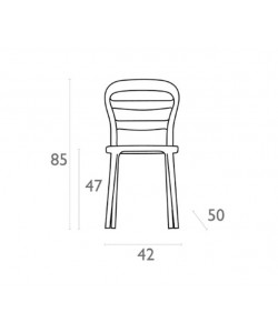 BIBI WHITE/CLEAR TRANSP. ΚΑΡΕΚΛΑ 42X50X85εκ.