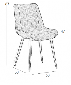 BONY GREY ΥΦΑΣΜΑ(Σ4)ΚΑΡΕΚΛΑ ΜΕΤΑΛΛΙΚΗ 53Χ58Χ47-87εκ.