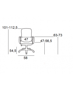 BS9600 ΜΑΥΡΟ PVC ΠΟΛΥΘΡΟΝΑ ΓΡΑΦΕΙΟΥ 58Χ54.5Χ47-101/56.5-112.5εκ.