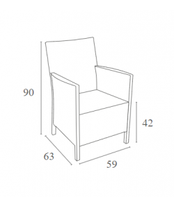CALIFORNIA DARK GREY ΠΟΛΥΘΡΟΝΑ ΠΟΛ/ΝΙΟΥ 59Χ63Χ90εκ.