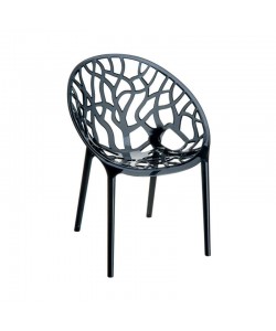 CRYSTAL BLACK TRANSP. ΠΟΛΥΘΡΟΝΑ 59Χ60Χ80εκ.