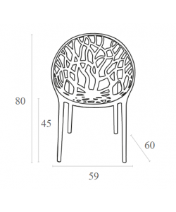CRYSTAL BLACK TRANSP. ΠΟΛΥΘΡΟΝΑ 59Χ60Χ80εκ.