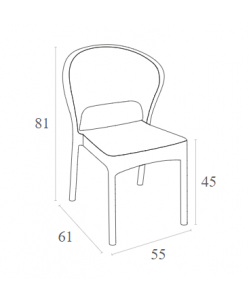 DAYTONA WHITE ΚΑΡΕΚΛΑ ΠΟΛ/ΝΙΟΥ 55X61X81εκ.