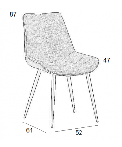 DENIS GREY ΥΦΑΣΜΑ(Σ4)ΚΑΡΕΚΛΑ ΜΕΤΑΛΛΙΚΗ 52Χ61Χ47-87εκ.