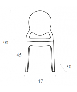 ELIZABETH CLEAR TRANSP. ΚΑΡΕΚΛΑ 47X50X90εκ.