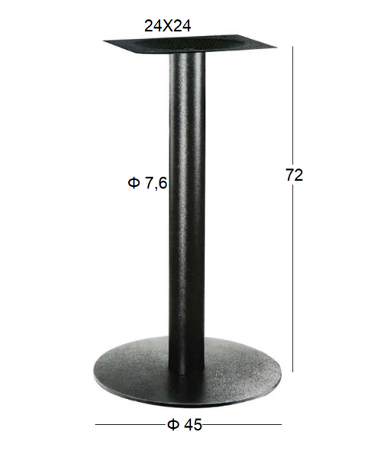 FLAT ΣΤΡΟΓΓΥΛΗ Φ45Χ72εκ. ΒΑΣΗ ΜΕΤΑΛΛΙΚΗ ΜΑΥΡΗ FLAT ΣΤΡΟΓΓΥΛΗ Φ45Χ72εκ. ΒΑΣΗ ΜΕΤΑΛΛΙΚΗ ΜΑΥΡΗ
