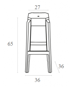 FOX 65εκ.(Σ2)ΣΚΑΜΠΟ BLACK TRANSP. 36X36X65εκ.