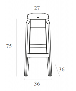 FOX 75εκ. ΣΚΑΜΠΟ CLEAR TRANSP. 36X36X75εκ.