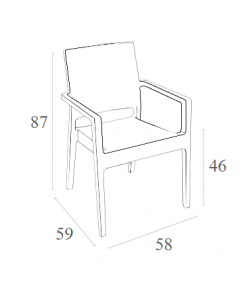 IBIZA BROWN ΠΟΛΥΘΡΟΝΑ ΠΟΛ/ΝΙΟΥ 58Χ59Χ87εκ.