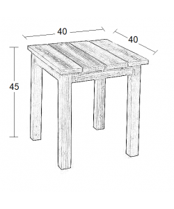 KORAL ΞΥΛΙΝΟ ΤΡΑΠΕΖΑΚΙ 40Χ40Χ45εκ. ΚΑΡΥΔΙ