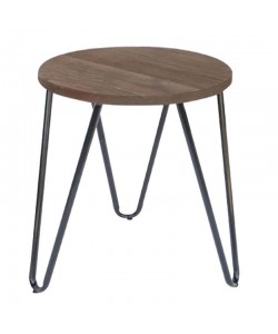 LARA ΣΚΑΜΠΟ 46εκ. ΜΕΤΑΛΛΟ/ΞΥΛΟ K/D 40X38X46/Φ33εκ.