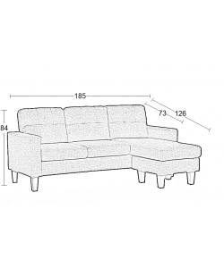 LIANA S GREY ΥΦΑΣΜΑ ΓΩΝΙΑ 185Χ126X84εκ.