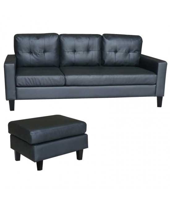 LIANA S BLACK PVC ΓΩΝΙΑ 185Χ126X84εκ.