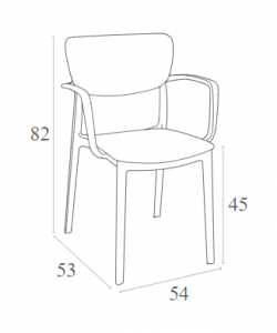 LISA WHITE ΠΟΛΥΘΡΟΝΑ ΠΟΛ/ΝΙΟΥ 54X53X82εκ.