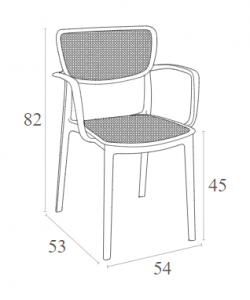 LOFT BLACK ΠΟΛΥΘΡΟΝΑ ΠΟΛ/ΝΙΟΥ 54X53X82εκ.