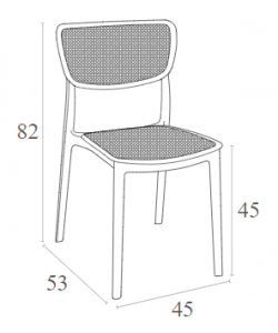 LUCY WHITE ΚΑΡΕΚΛΑ ΠΟΛΥΠΡΟΠΥΛΕΝΙΟΥ 45Χ53Χ82εκ.